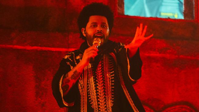 The Weeknd at Marvel Stadium on Saturday. Picture: Rick Clifford