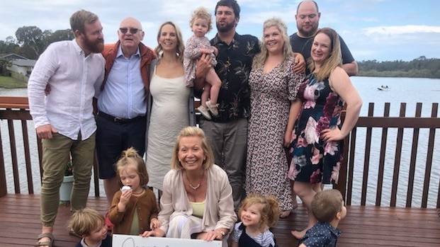 Mayor Denise Knight with her husband, three children and their partners, and some of her grandchildren. She has six grandchildren.