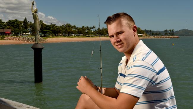 Morgan Hanson, 14, from Kirwan, tries his luck fishing on The Strand despite coronavirus. Picture: Evan Morgan