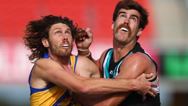 Scott Lycett (right) wasn’t available, so Sydney has shifted its attention to Tom Hickey instead. Picture: Chris Hyde/Getty Images