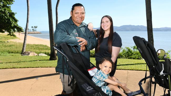 Courageous five-year-old Adelaide Tuimalealiifano, is set to take on an incredible challenge with her family Amanda and Jaster Tuimalealiifano, to raise awareness and funds for Multicentric Carpotarsal Osteolysis (MCTO). Picture: Shae Beplate.