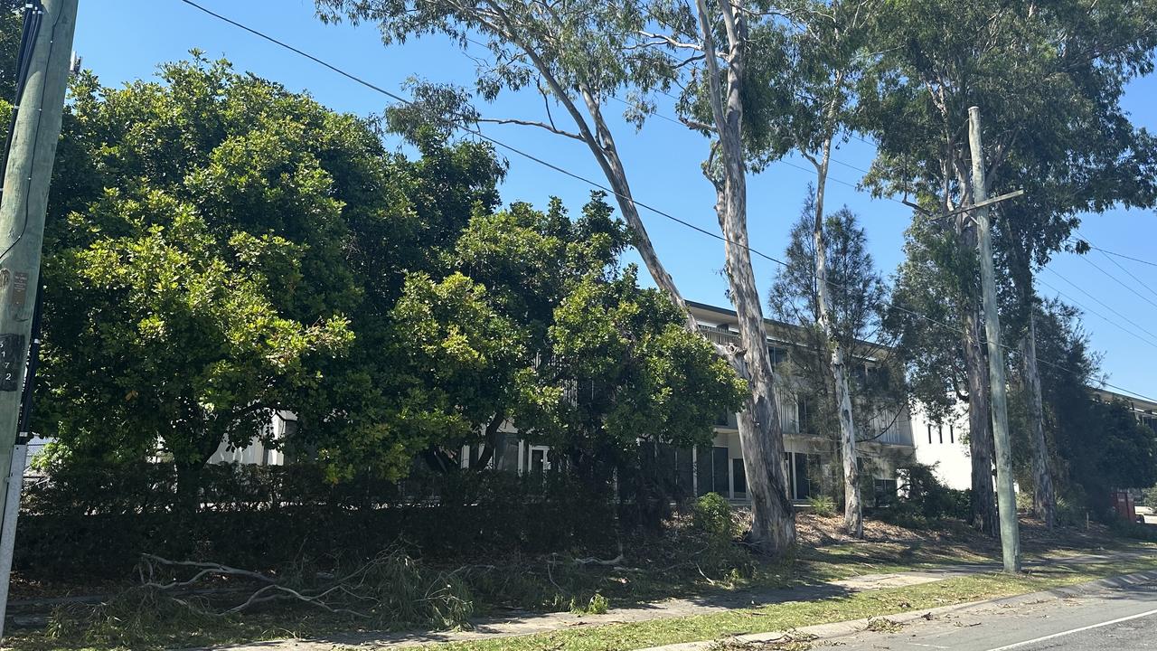 The scene where a man died – understood to have been electrocuted – during Friday night's storms.