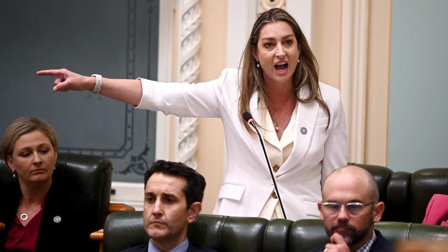 Minister for Youth Justice and Victim Support and Minister for Corrective Services Laura Gerber in parliament. Picture: John Gass