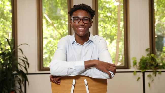 Pictured in Sydney at a special event celebrating the 2020 HSC First in Course recipients is Andrew Malcolm who topped Maths Standard 2. Picture: Richard Dobson