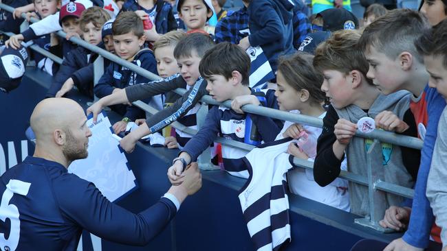 Gary Ablett at the Geelong open training session. Picture: Peter Ristevski