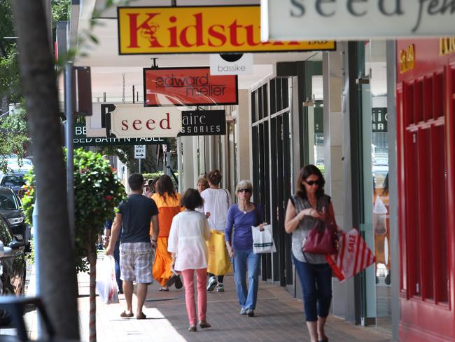 The “village atmosphere” of shopping in Military Road in Mosman. Picture: Richard Dobson