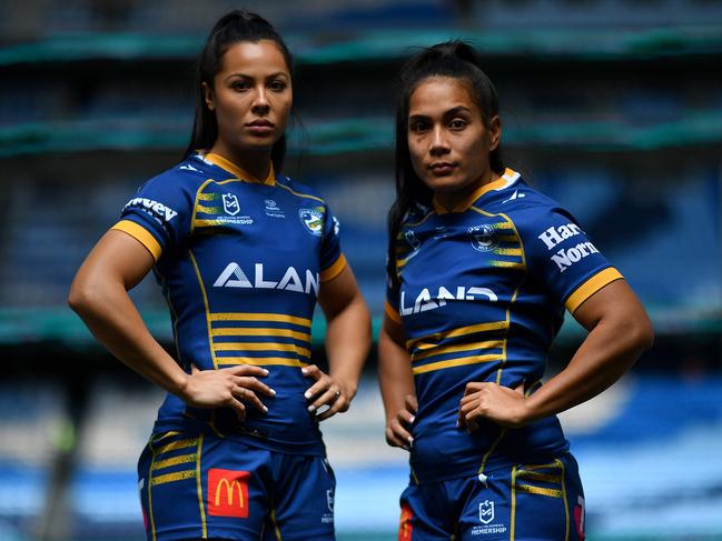 NRLW Eels: Tiana Penitani and Simaima Taufa. Picture: NRL Images