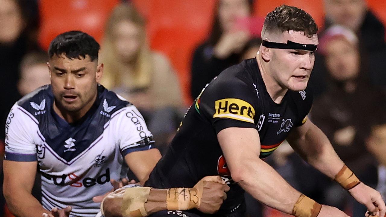 Liam Martin hobbled off with an ankle injury against the Storm. Picture: Cameron Spencer/Getty Images