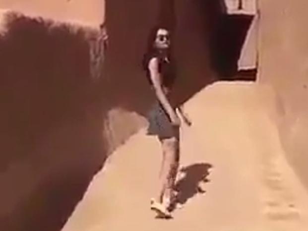 The authorities in Saudi Arabia are investigating a young woman who posted a video of herself wearing a miniskirt and crop-top in public.The video has circulated across social media via a Twitter post.