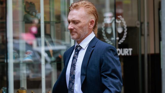 Truck driver James Latchford leaves Melbourne Magistrates’ Court. Picture: Nadir Kinani