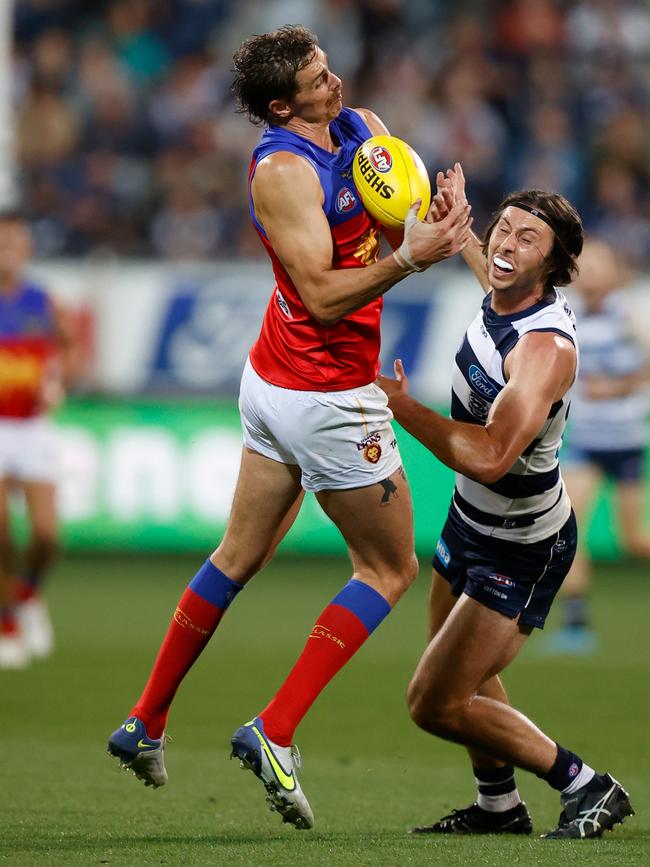 Joe Daniher booted three goals for Brisbane. Picture: AFL Photos/Getty Images