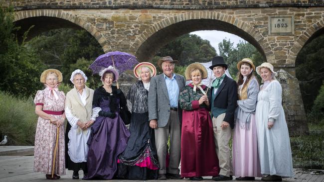 Pam Davies, Gaylene Hobden, Michelle Pears, Sue Harmsen, Clive Davies, Taryn Davies, Jeremy Davies, Rosie Davies and Bec Davies ahead of the Richmond Bicentenary. Picture: Chris Kidd