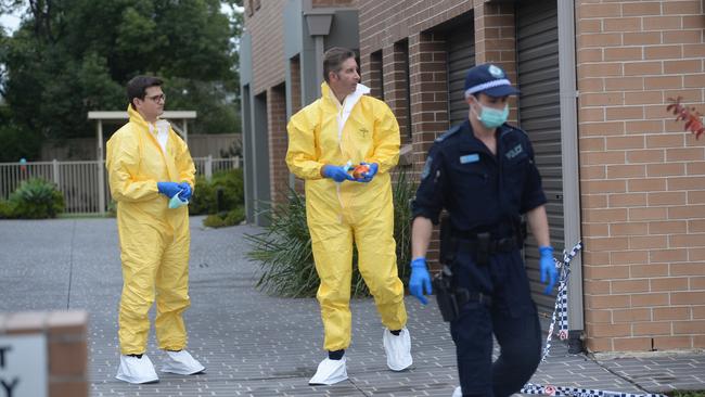 Forensic officers were seen at the home on Thursday morning. Picture: Jeremy Piper