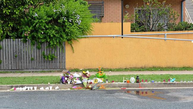 Tributes at the site where Shandee Blackburn was murdered on Boddington Street.Photo Peter Holt / Daily Mercury. Picture: Peter Holt