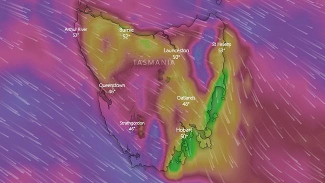 Forecast wind on Tuesday.