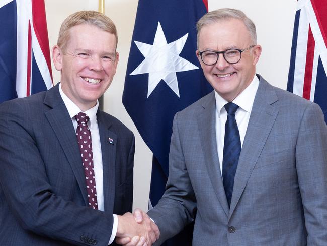 CANBERRA, AUSTRALIA - NewsWire Photos FEBRUARY, 7, 2023: Prime Minister, Anthony Albanese, met with the Prime Minister of New Zealand Chris Hipkins in Parliament House in Canberra. Picture: NCA NewsWire / Gary Ramage