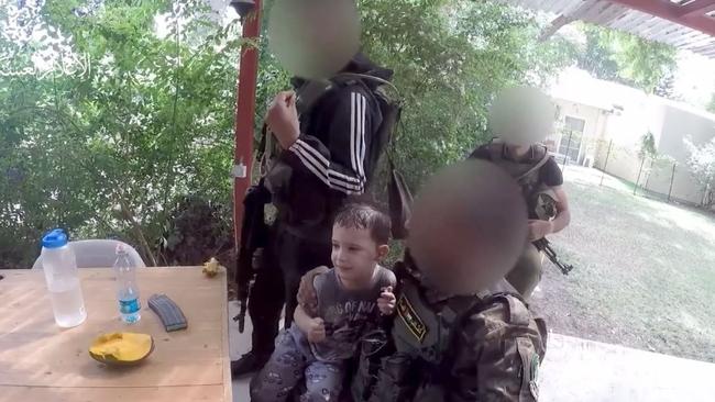 Hamas released footage showing them being “compassionate” with Israeli children. Picture: Supplied