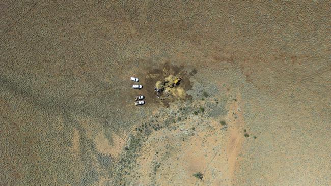 QLD Museum dig site of a Plesiosaur near Mckinlay, QLD. Picture: Peter Wallis