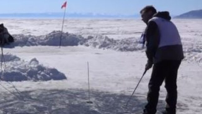 Ice golf is not for the faint hearted.