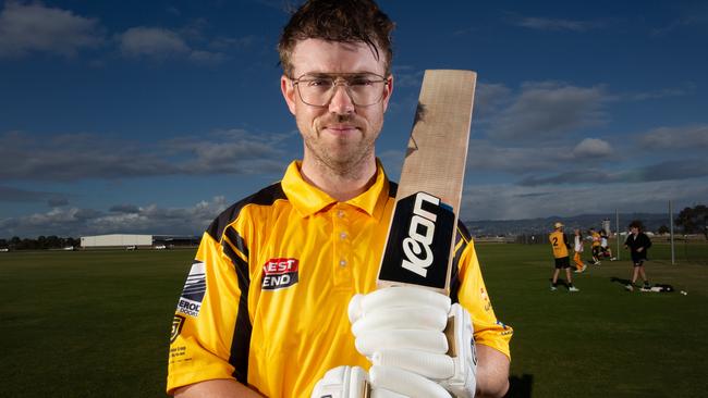 Ace Glenelg recruit Conor McInerney in his new colours. Picture: Brett Hartwig