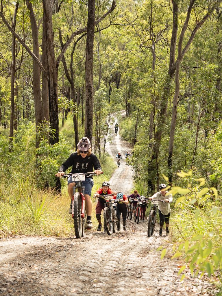 Mountain bike riders from across Australia descended on the Pioneer Valley at the weekend for the inaugural Rocky Trail Entertainment Fox Superflow at Finch Hatton in July, 2024. Picture: Rocky Trail Entertainment