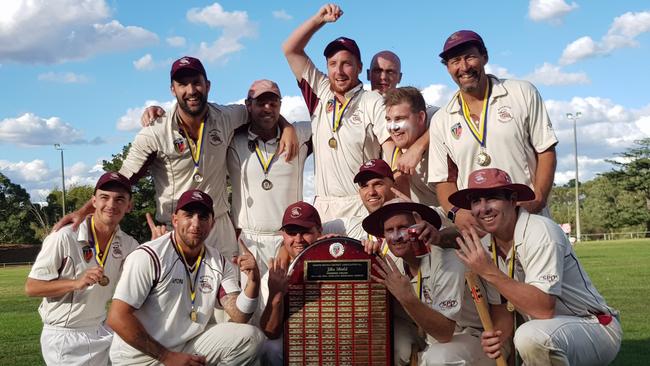 Rivergum celebrates its NMCA Jika Shield premiership triumph. Picture: Tim Michell