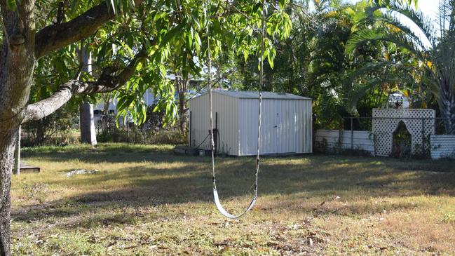 Swing tied to the tree in the backyard of 7 Bean St, Park Avenue. Picture: Aden Stokes