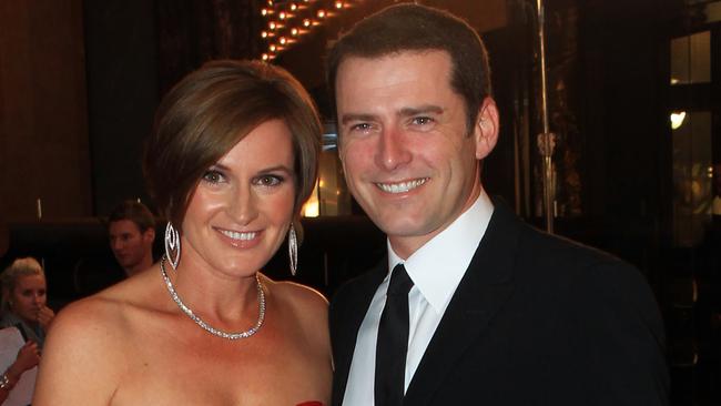 Happier times: Karl Stefanovic and former wife Cassandra Thorburn at the 2011 Logies. (Pic: David Caird)