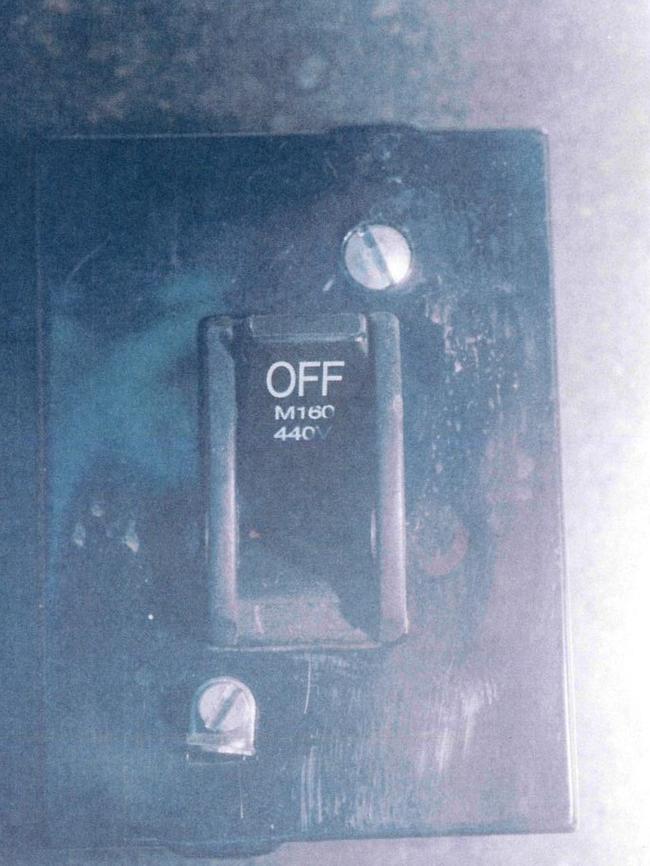 A photo of the light switch in the Lin house which was switched off before the killings. The killer must have known where it was.