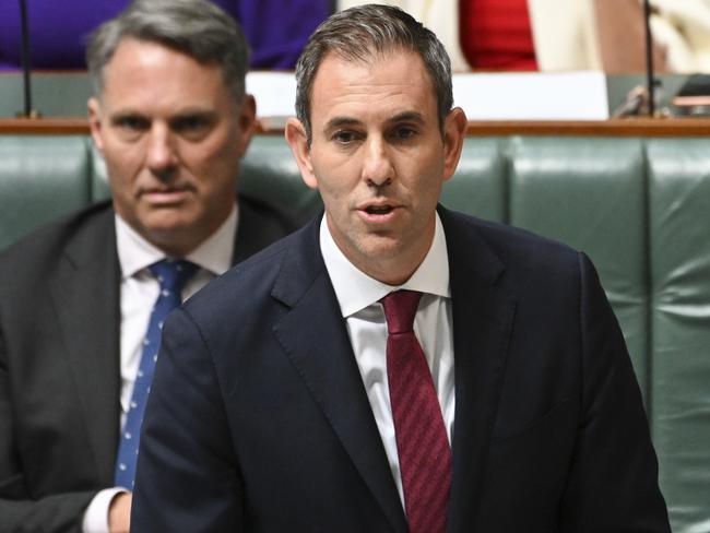 CANBERRA, AUSTRALIA - MARCH 30: Treasurer Jim Chalmers speaks during Question Time at Parliament House. on March 30, 2023 in Canberra, Australia. (Photo by Martin Ollman/Getty Images)