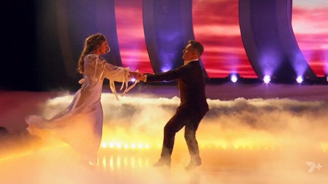 Denyer and Lily Cornish danced an emotional Viennese waltz. Picture: Channel 7