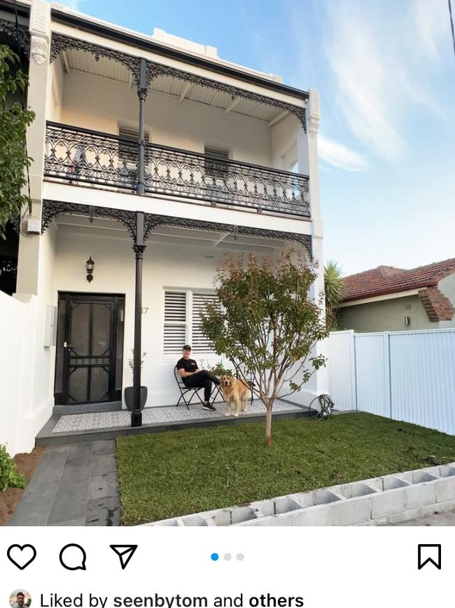 Damien Hardwick and his partner Alexandra Crow are charting the renovation of their Elwood property on Instagram. Picture: Instagram