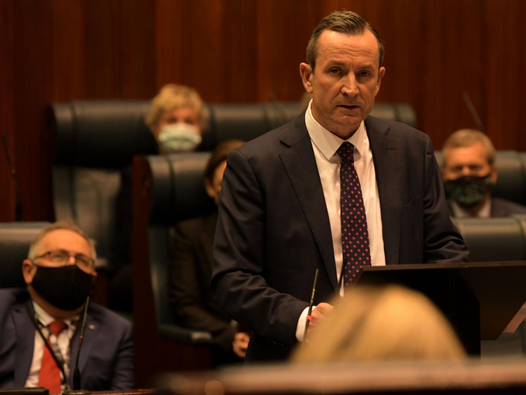 Mr McGowan delivered his state budget in parliament on Thursday. Picture: NCA NewsWire Sharon Smith