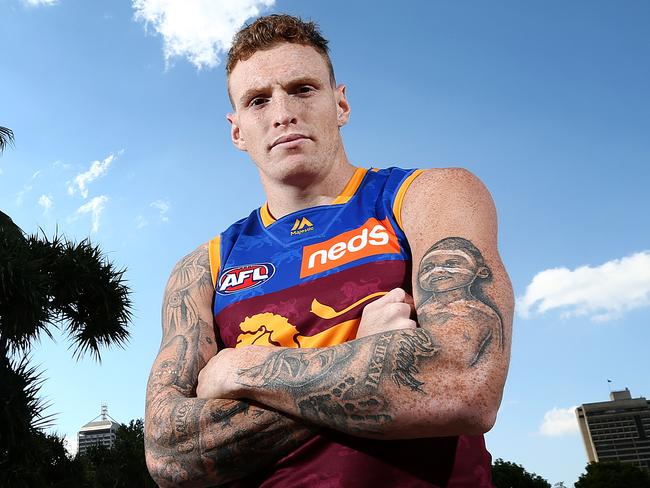 Mitch Robinson of the Lions poses for a photograph before a Brisbane Lions recovery session in Brisbane, Monday, July 29, 2019. The Lions will play the Western Bulldogs in Round 20 on August 4. (AAP Image/Jono Searle) NO ARCHIVING