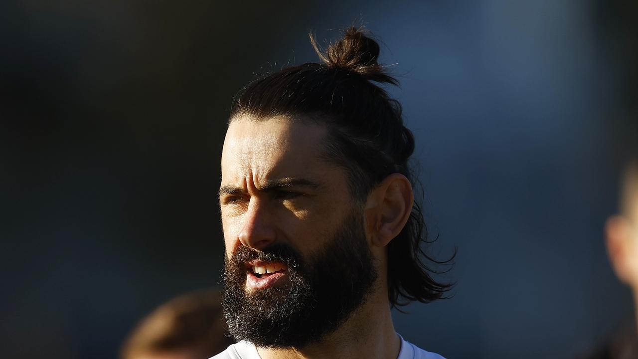 An ankle stress fracture has ended Brodie Grundy’s season. Picture: Getty Images