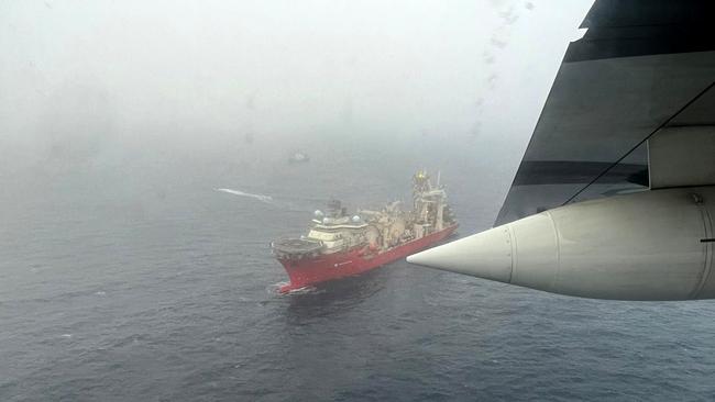 The ship Deep Energy joins the search for the Titan. Picture: US Coast Guard via AFP