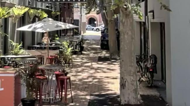 The laneway called Devonshire St looking from King St towards Hunter St. Two men were stabbed in the early hours of Thursday, including one with a critical wound to the neck. Picture: Google Maps.