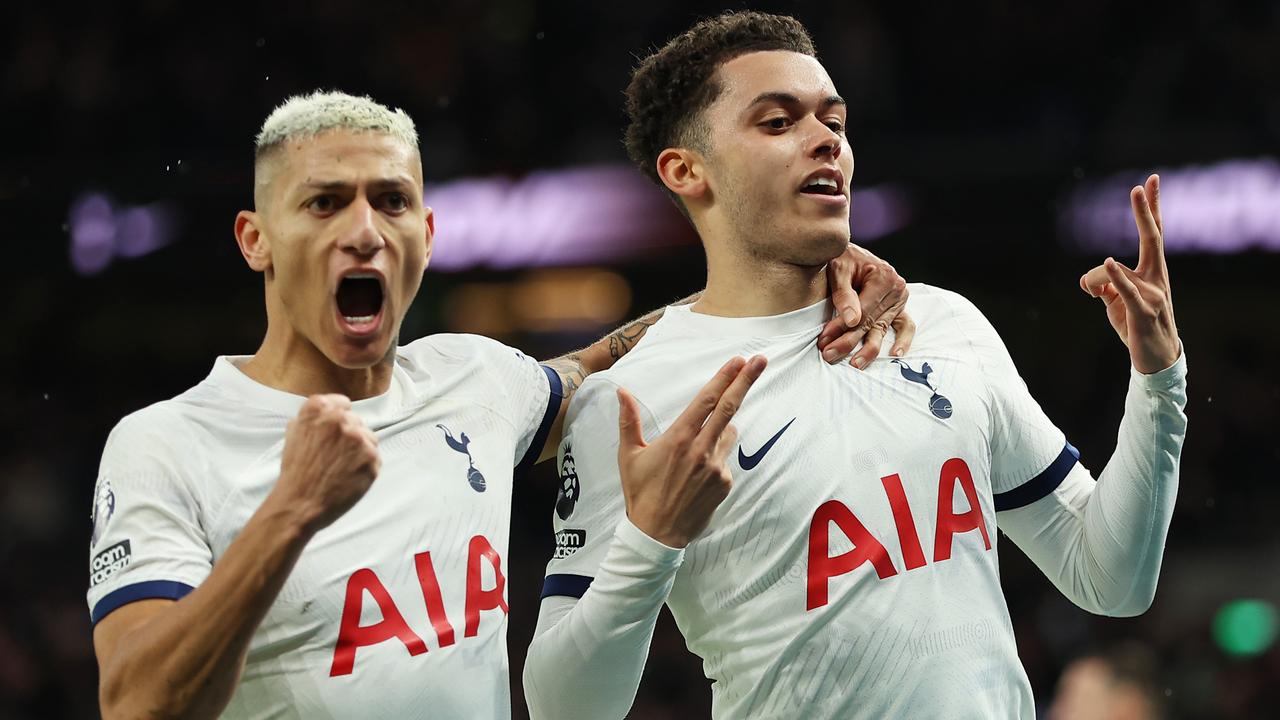 Brennan Johnson scored a last-minute winner for Tottenham. (Photo by Richard Pelham/Getty Images)