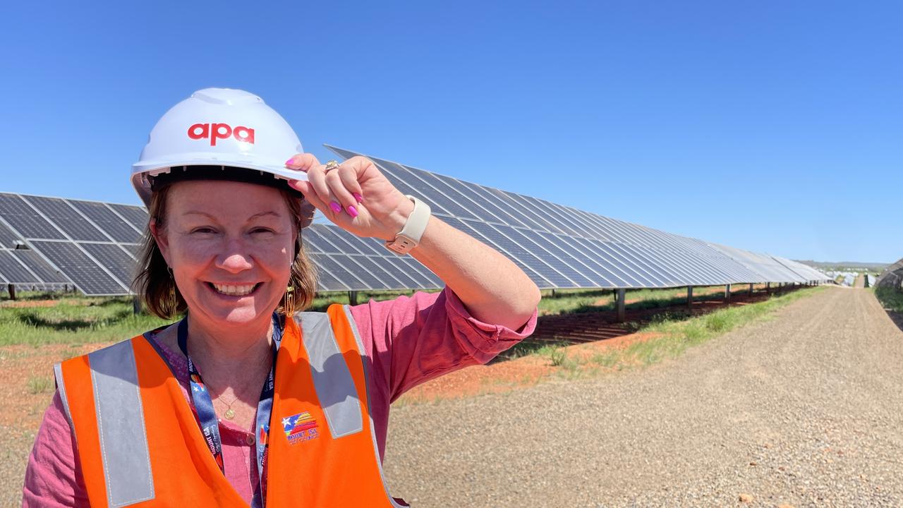 Mount Isa City Council Mayor Peta MacRae at APA's Dugald River Solar Farm.