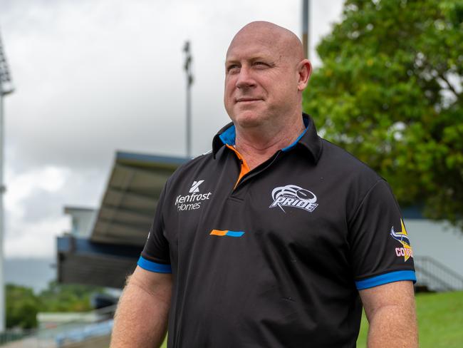 Northern Pride Chief Executive Officer Garreth Smith backs QRL boss Ben Ikin and the elite pathways program for young female talent in the region. Picture Emily Barker.