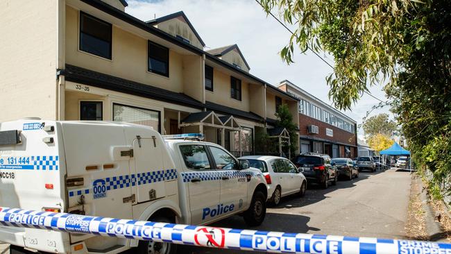 The scene where Warren Simon was shot dead in Wickham. Picture: David Swift.