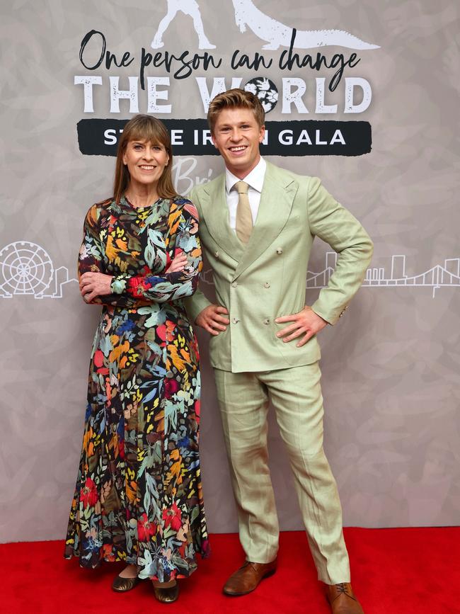 Terri and Robert Irwin on the red carpet ahead of the Steve Irwin Gala dinner at the Star in Brisbane. Picture: NewsWire/Tertius Pickard