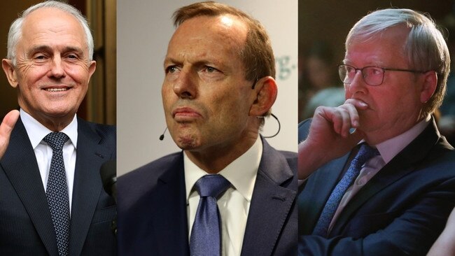 Malcolm Turnbull, Tony Abbott and Kevin Rudd.