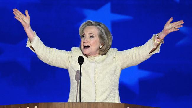 Former US Secretary of State Hillary Clinton speaks on the first day of the Democratic National Convention in Chicago on August 19. Picture: AFP