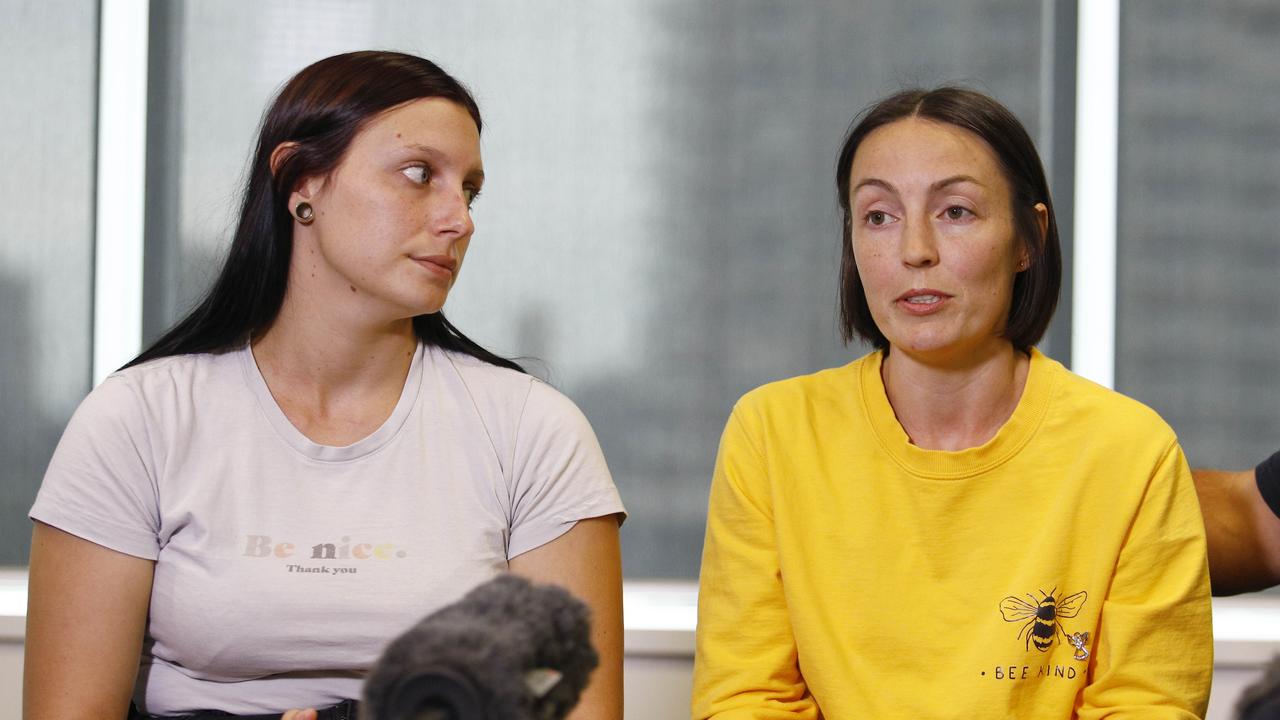 Kelly Wilkinson's sisters Natalie Wilkinson (white top) and Danielle Carroll (yellow top). Picture: Tertius Pickard