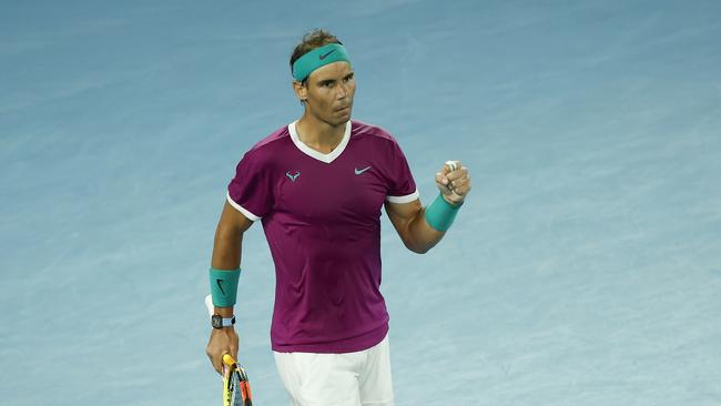 Rafael Nadal stages a second-set comeback against Daniil Medvedev. Picture: Getty