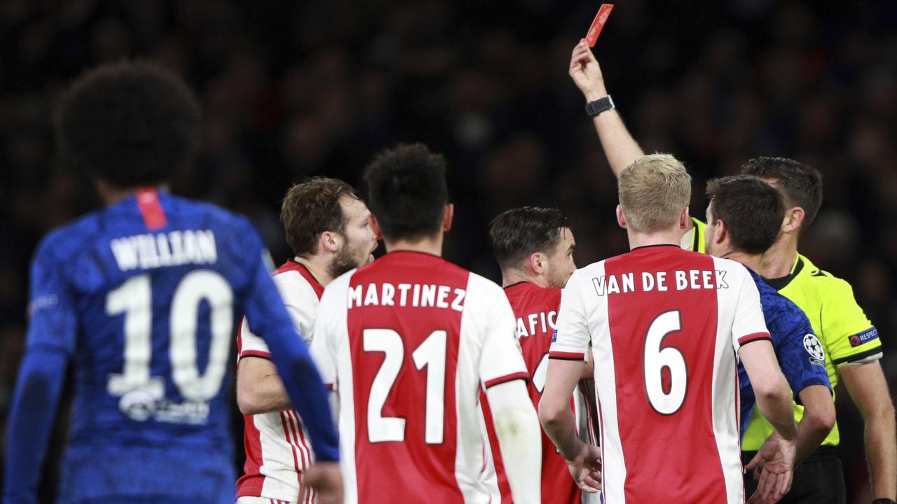 Skrivemaskine partiskhed udrydde Chelsea vs Ajax, UEFA Champions League, highlights, result, fixtures goals, red  cards, own goals, penalties, matches, Reece James