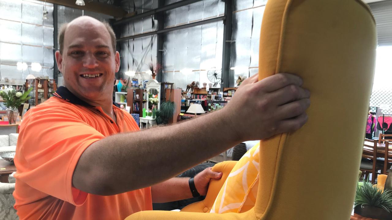 'I don't need the forklift, I'm strong enough': Waves of Kindness volunteer, Mark Bone.