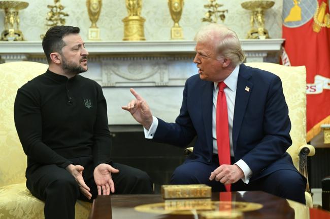 US President Donald Trump and Ukraine's President Volodymyr Zelensky meet in the Oval Office of the White House