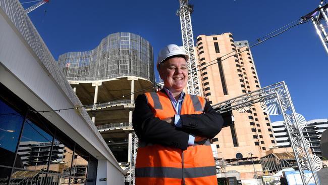 Adelaide Casino General Manager David Christian at the under-construction new luxury hotel. Picture: Tricia Watkinson